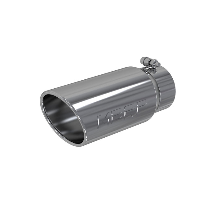 MBRP T304 Stainless Steel Tip; 5" OD Angled Rolled End 4" inlet 12" length