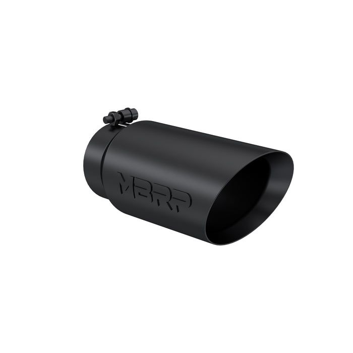 MBRP Black Coated Tip; 5" OD Dual Wall Angled 4" inlet 12" length