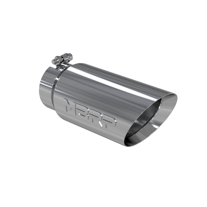 MBRP T304 Stainless Steel Tip; 5" OD Dual Wall Angled 4" inlet 12" length