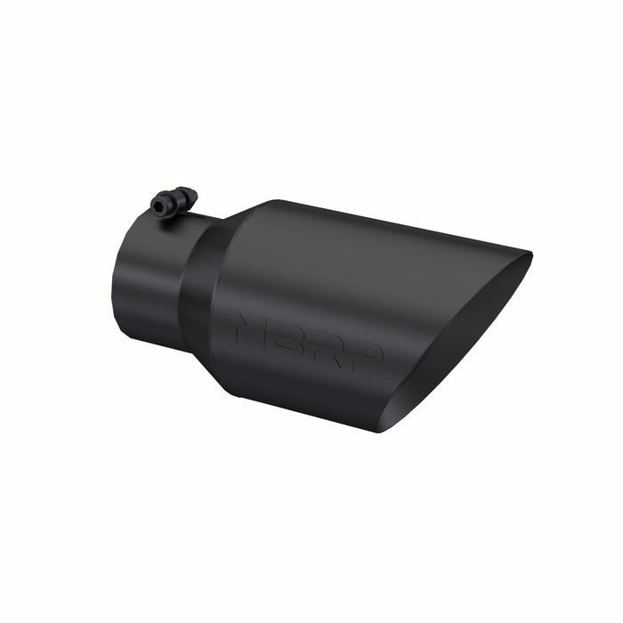 MBRP Black Coated Tip; 6" OD Dual Wall Angled 4" inlet 12" length