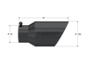 MBRP Black Coated Tip; 6" OD Dual Wall Angled 4" inlet 12" length, view 2