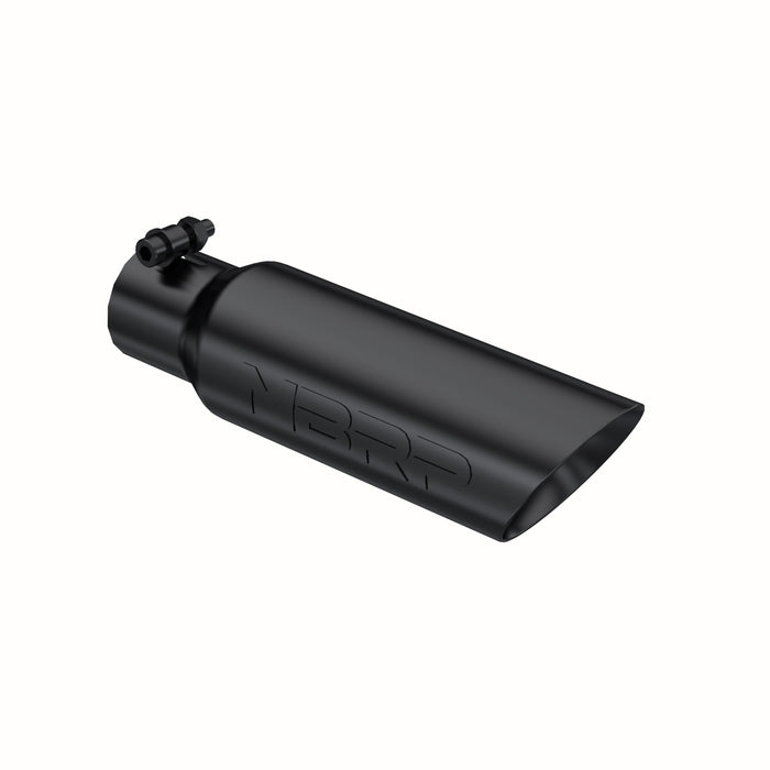 MBRP Black Coated Tip; 3.5" OD Dual Wall Angled 2.5" inlet 12" length