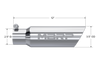 MBRP T304 Stainless Steel Tip; 3.5" OD Dual Wall Angled 2.5" inlet 12" length, view 2