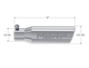 MBRP T304 Stainless Steel Tip; 3.5" OD Angled Rolled End 2.5" inlet 12" length, view 2