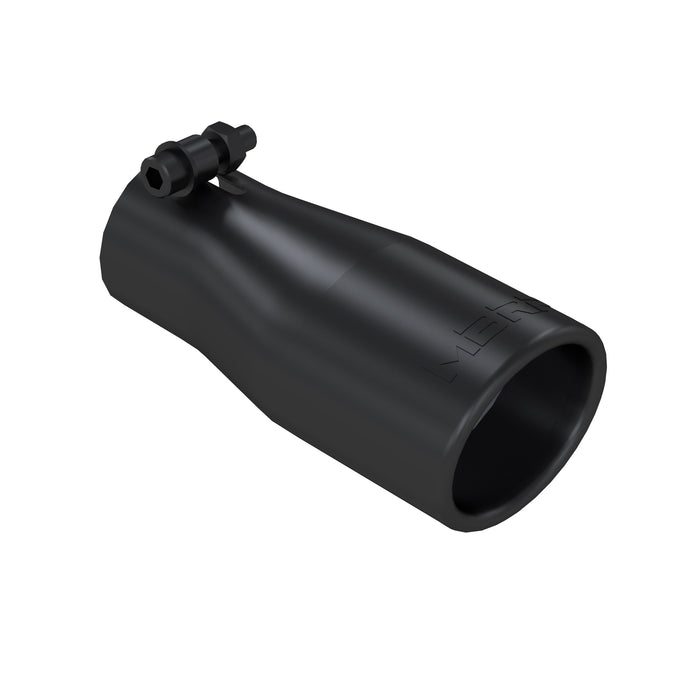 MBRP Black Coated Tip; 3.75" OD Oval 2.5" inlet 7" length
