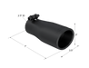 MBRP Black Coated Tip; 3.75" OD Oval 2.5" inlet 7" length, view 2