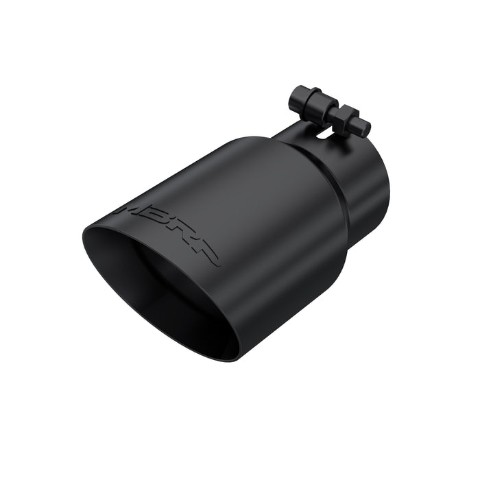 MBRP Black Coated Tip; 4" OD; Dual Wall Angled; 3" inlet; 8" length