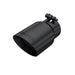MBRP Black Coated Tip; 4" OD; Dual Wall Angled; 3" inlet; 8" length