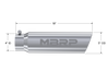 MBRP T304 Stainless Steel Tip; 5" OD; Angled Rolled End; 4" inlet 18" length, view 2
