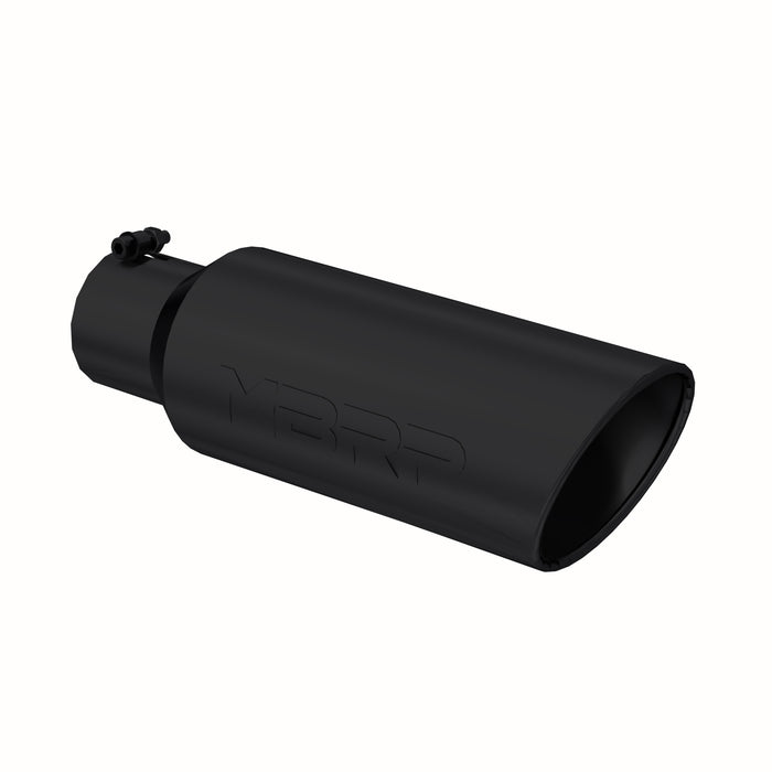 MBRP Black Coated Tip; 6" OD; Rolled end; 4" ID; 18" length
