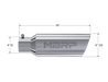 MBRP T304 Stainless Steel Tip; 6" OD; Rolled end; 4" ID; 18" length, view 2