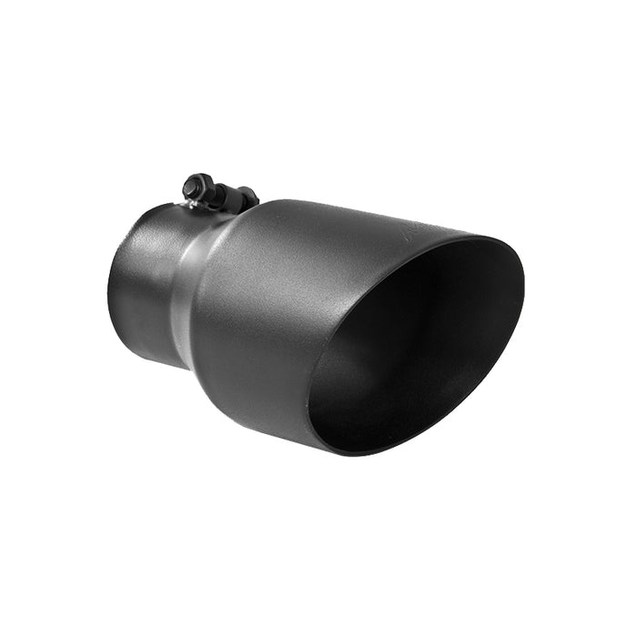 MBRP Black Coated Tip; 4.5" OD; Dual Wall Angled; 3" inlet; 8" length