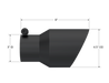 MBRP Black Coated Tip; 4.5" OD; Dual Wall Angled; 3" inlet; 8" length, view 2