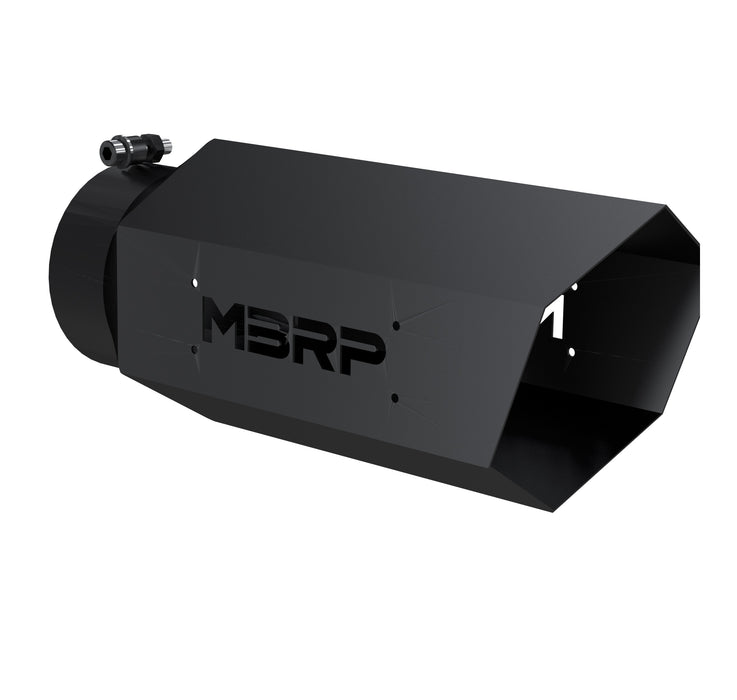 MBRP Black Coated Hex Tip; 5" ID ; 6" OD; 16" length ; No Logo Plate