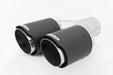 MBRP Carbon Fiber Tip; 2.5" ID, Dual 3.5" OD Out, Staggered Left 9.5"/ Right 9" length, Dual wall, view 2
