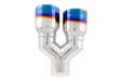 MBRP T304 Stainless Steel, Burnt End Tip; 2.5" ID, Dual 3.5" OD Out,Staggered Left 9"/ Right 9.5" length, Single wall, view 3