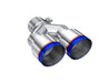 MBRP T304 Stainless Steel, Burnt End Tip; 2.5" ID, Dual 3.5" OD Out,Staggered Left 9"/ Right 9.5" length, Single wall