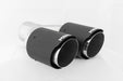 MBRP Carbon Fiber Tip; 2.5" ID, Dual 3.5" OD Out, Staggered Left 9"/ Right 9.5" length, Dual wall, view 3