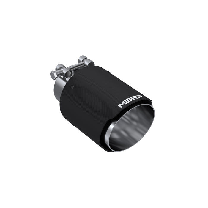 MBRP Carbon Fiber Tip; 2.5" ID; 4" OD; Dual Wall Angle Cut; 6.5" length
