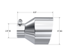 MBRP T304 Stainless Steel Tip 2.5" ID, 5" OD Out, 6.5" Length, Angle Cut, Single Wall, view 2