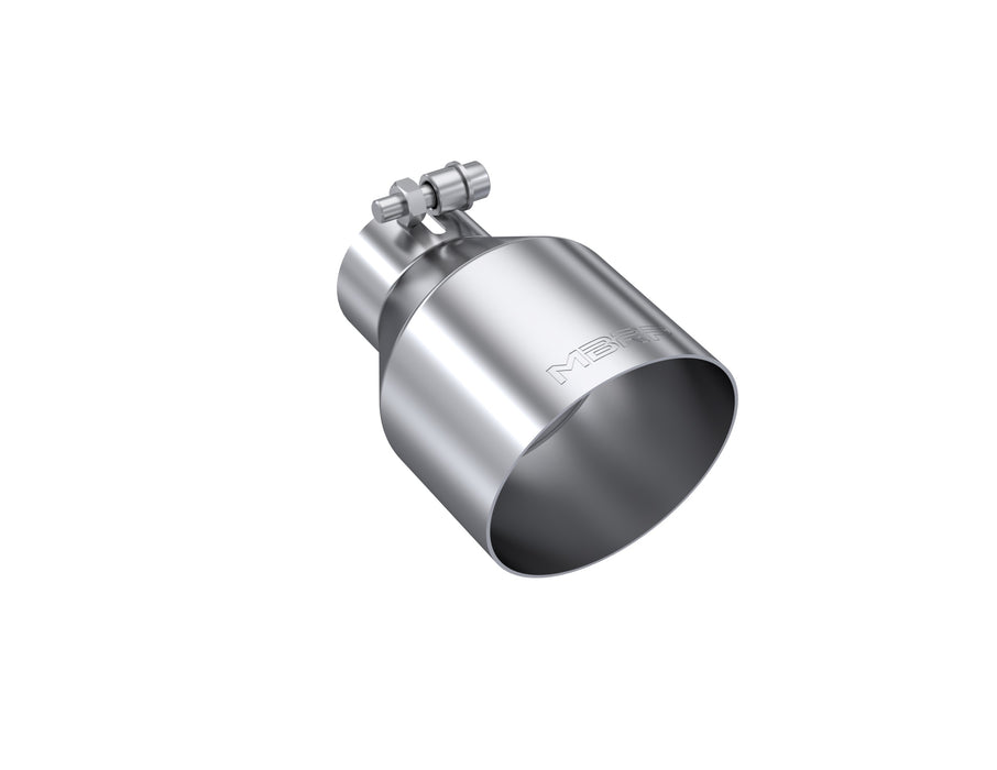 MBRP T304 Stainless Steel Tip 2.5" ID, 4.5" OD Out, 6.5" Length, Angle Cut, Single Wall