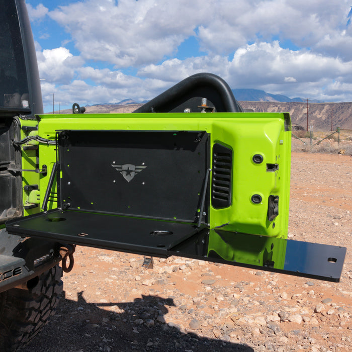 Combat Off Road Chow Hall Tailgate Table with Cutting Board | Jeep Wrangler JK/JL (07-26) | P/N 99-1041