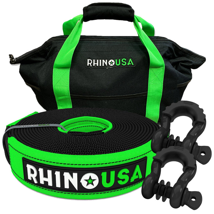 RHINO USA 20' TOW STRAP/SHACKLES COMBO