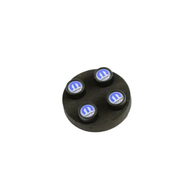 Valve Stem Caps, Set of 4, Black with White Center