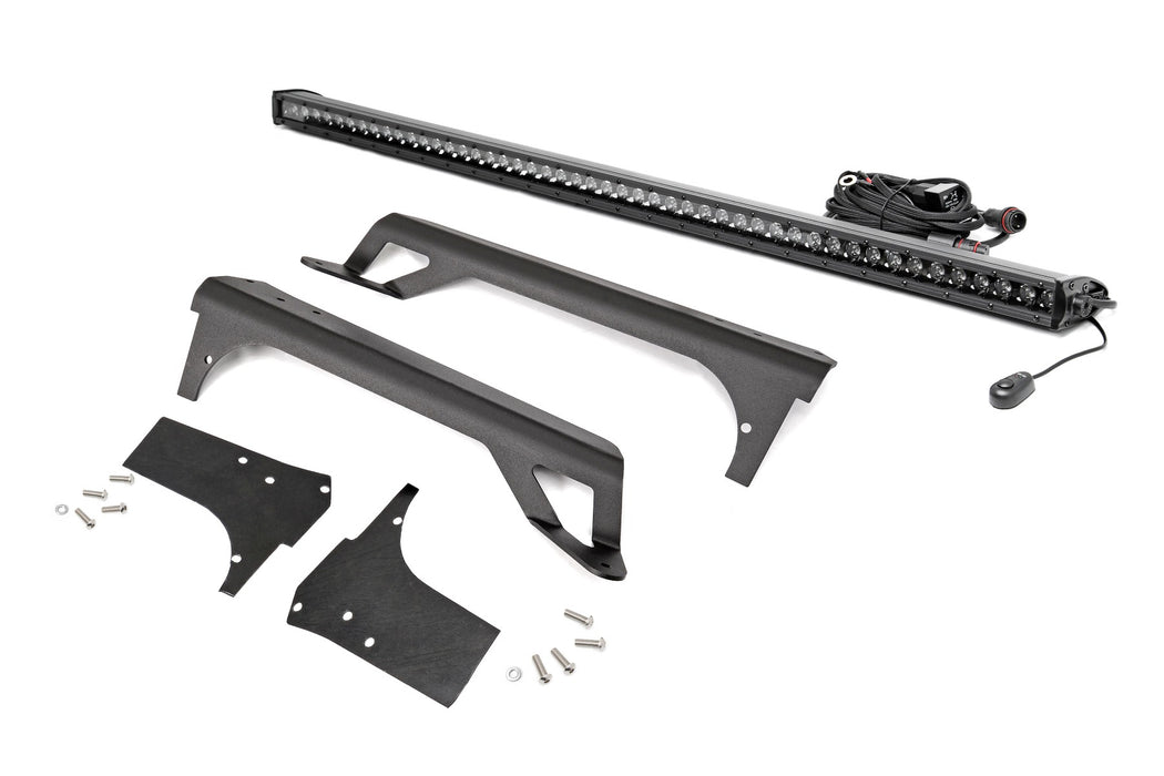 LED Light Kit - Windshield Mount - 50 inch Black Single Row - Jeep Wrangler TJ (97-06)