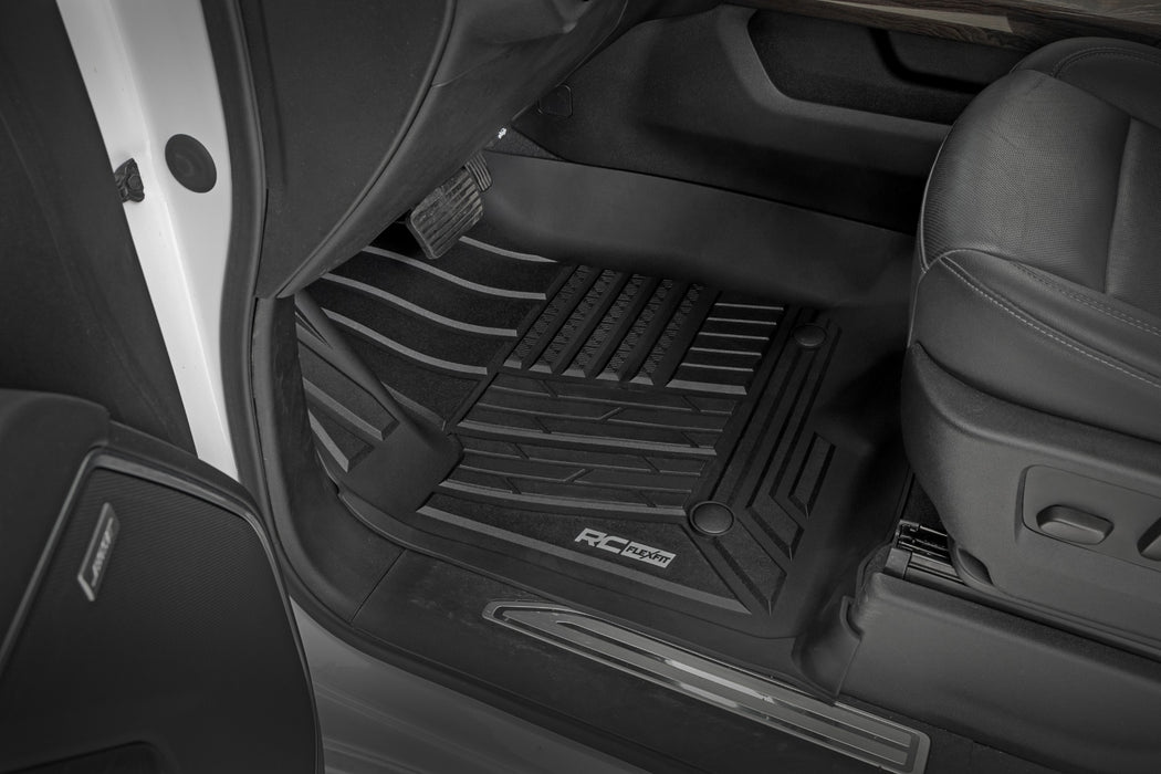 Rough Country Flex-Fit Floor Mats - Front - Bucket | Chevy/GMC 1500/2500HD/3500HD (19-25 &amp; Classic)