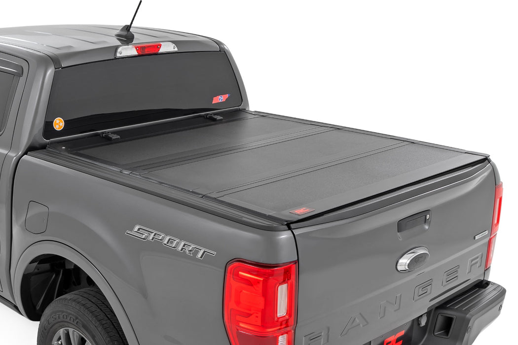 Rough Country Hard Tri-Fold Flip Up Bed Cover - 5' Bed | Ford Ranger 2WD/4WD (2019-2023)