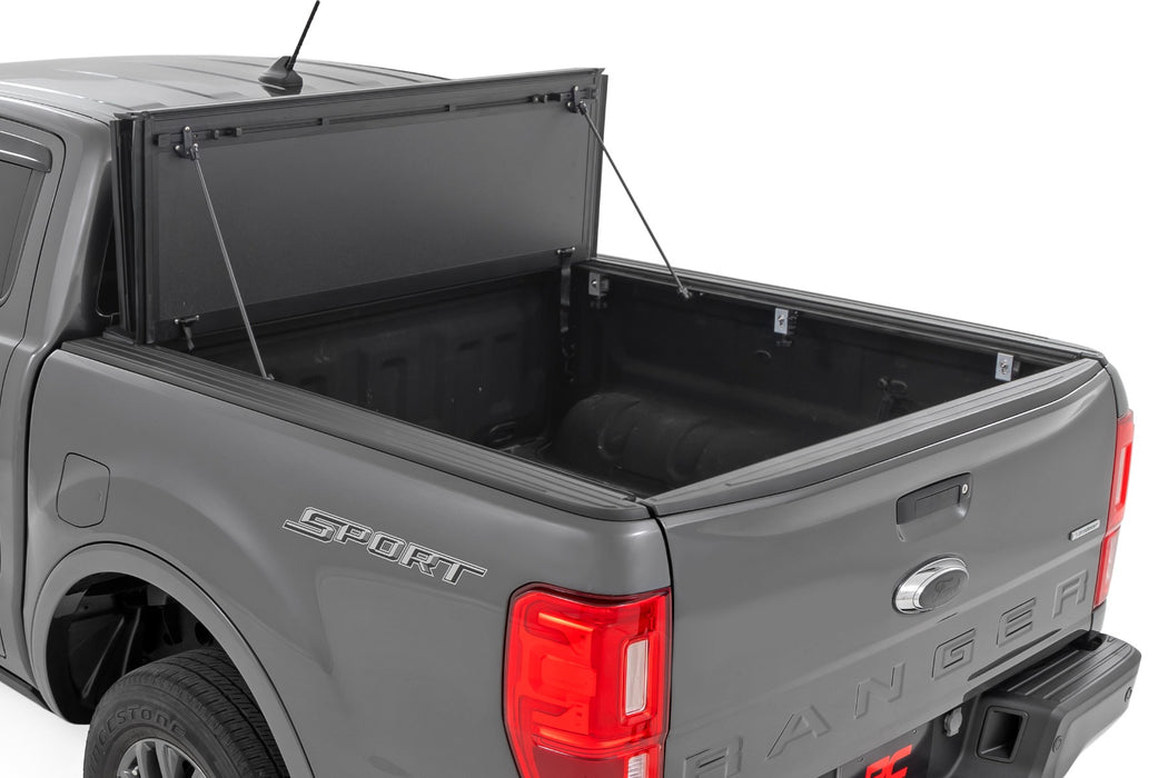 Rough Country Hard Tri-Fold Flip Up Bed Cover - 5' Bed | Ford Ranger 2WD/4WD (2019-2023)