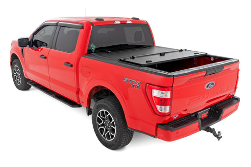 Rough Country Hard Tri-Fold Flip Up Bed Cover, 6'7" Bed, Ford F-150 2WD/4WD (2015-2020), view 2