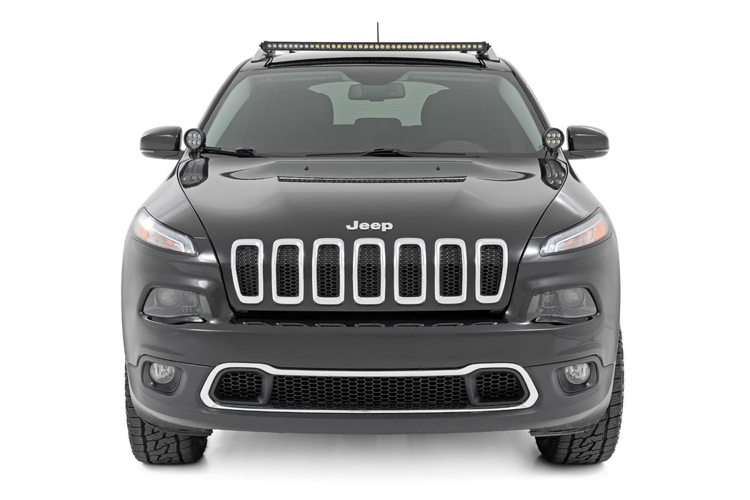 Rough Country LED Light Kit - Roof Mount - 40" Black Single Row | Jeep Cherokee KL (14-23)