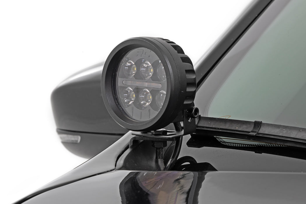 Rough Country LED Light Kit - Ditch Mount - 2" Black Pair - Spot | Jeep Cherokee KL (14-21)