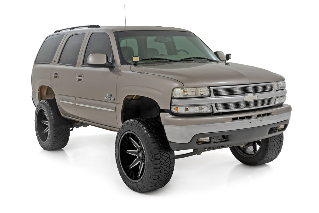 Rough Country LED Light Kit - Ditch Mount - Black Series Round - 3.5 Inch - Amber DRL | Chevy 1500 (99-06)