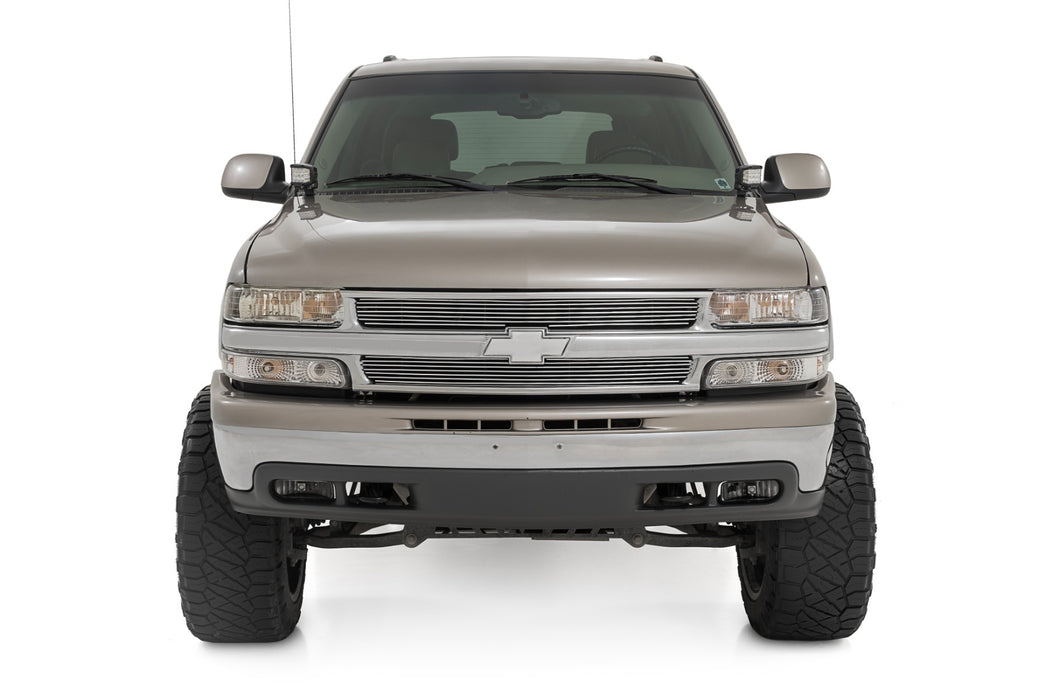 Rough Country LED Light Kit - Ditch Mount - 2" Black Pair - Amber DRL | Chevy Silverado 1500 (99-06)