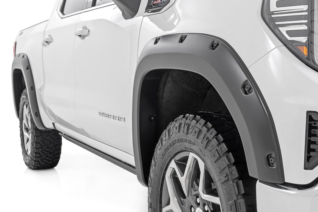 Rough Country Pocket Fender Flares - GCI Carbon Black | GMC Sierra 1500 2WD/4WD (2019-2025 &amp; Classic)