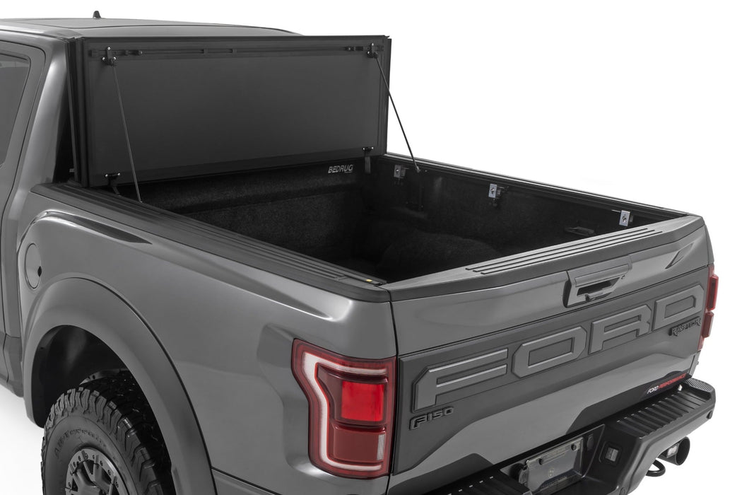 Rough Country Hard Tri-Fold Flip Up Bed Cover - 6'7" Bed | Ford F-150 2WD/4WD (2021-2026)