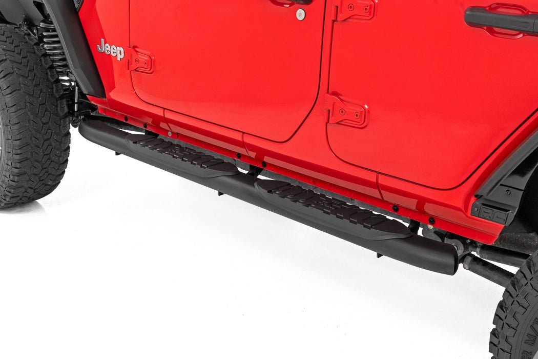 Oval Nerf Steps - 4 Door - Black - Jeep Wrangler Unlimited 4WD (2018-2024)