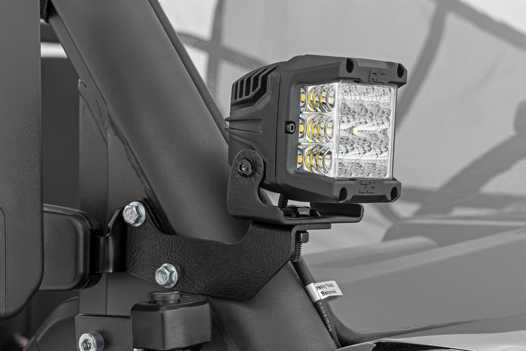 Rough Country LED Light Kit - Cage Mount - 2" Black Pair - Amber DRL - CFMOTO UFORCE 1000