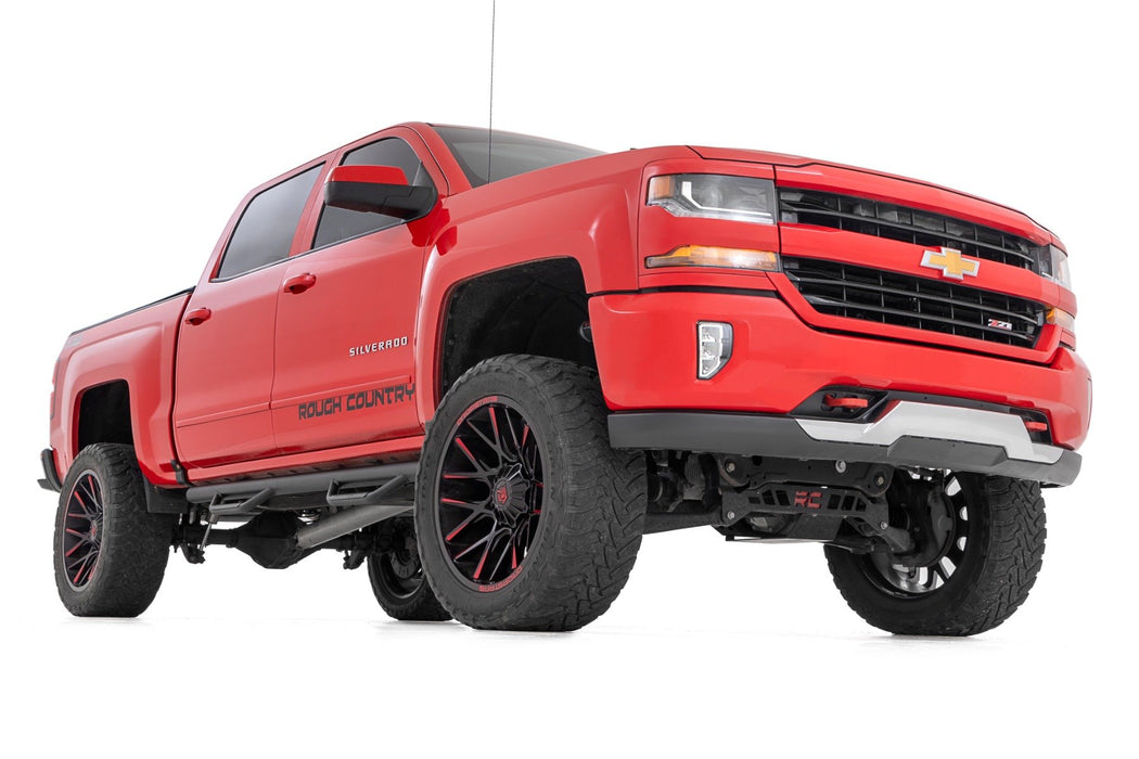 Rough Country Nerf Steps - Cab Length - Extended Cab - 6'7" Bed | Chevy/GMC 1500 (14-18 &amp; Classic)
