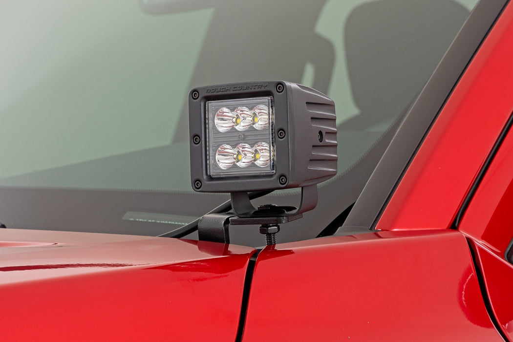 Rough Country LED Light Kit - Ditch Mount - 2" Black Pair - Spot | Toyota Tacoma (24-25)