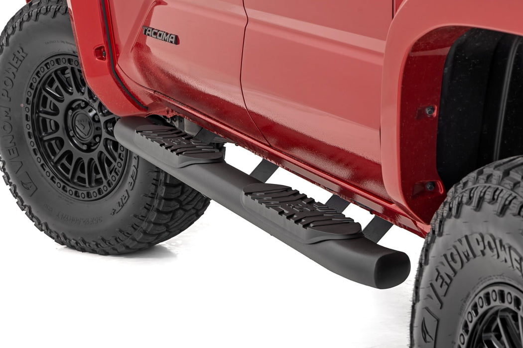 Rough Country Oval Nerf Step - Double Cab - Black | Toyota Tacoma 2WD/4WD (2024-2025)