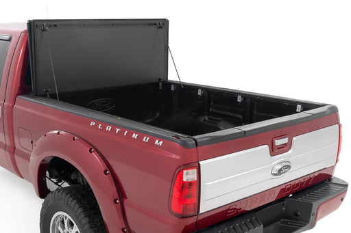 Rough Country Hard Tri-Fold Flip Up Bed Cover, 6'10 inch Bed, Ford F-250/F-350 Super Duty (1999-2016), view 2