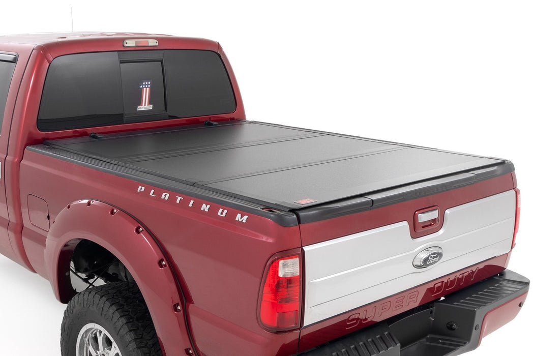 Rough Country Hard Tri-Fold Flip Up Bed Cover, 6'10 inch Bed, Ford F-250/F-350 Super Duty (1999-2016)