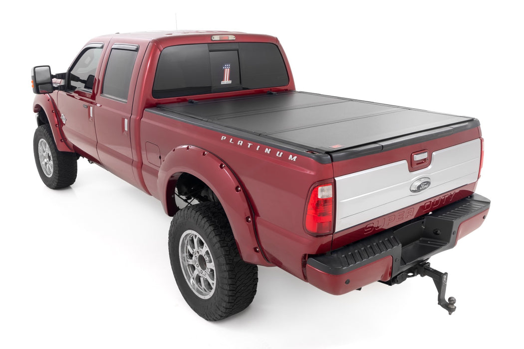 Rough Country Hard Tri-Fold Flip Up Bed Cover, 6'10 inch Bed, Ford F-250/F-350 Super Duty (1999-2016), view 3