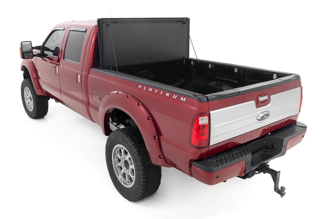 Rough Country Hard Tri-Fold Flip Up Bed Cover, 6'10 inch Bed, Ford F-250/F-350 Super Duty (1999-2016), view 4