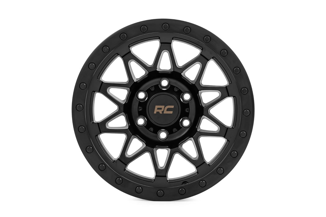 Rough Country 78 Series Wheel/Simulated Beadlock/Black/17x8.5/6x135/+0mm