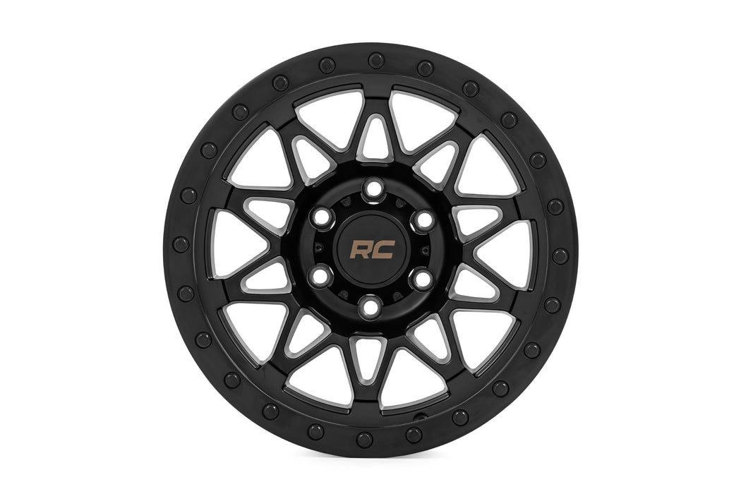 Rough Country 78 Series Wheel/Simulated Beadlock/Black/18x9/6x5.5/+0mm